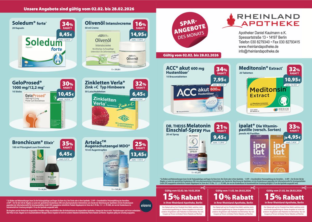 Aktuelle Monatsangebote und Rabattcoupons