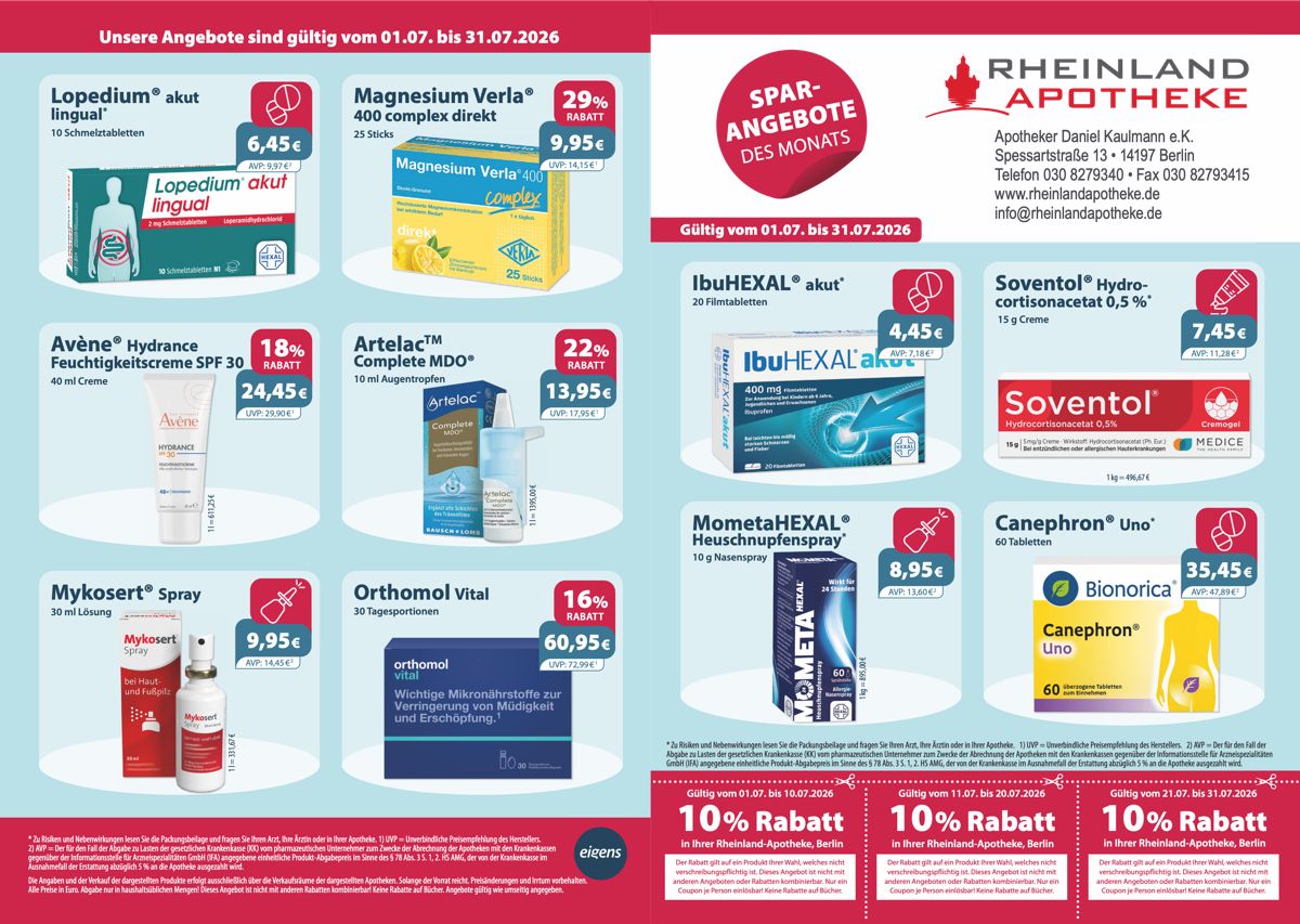 Aktuelle Monatsangebote und Rabattcoupons