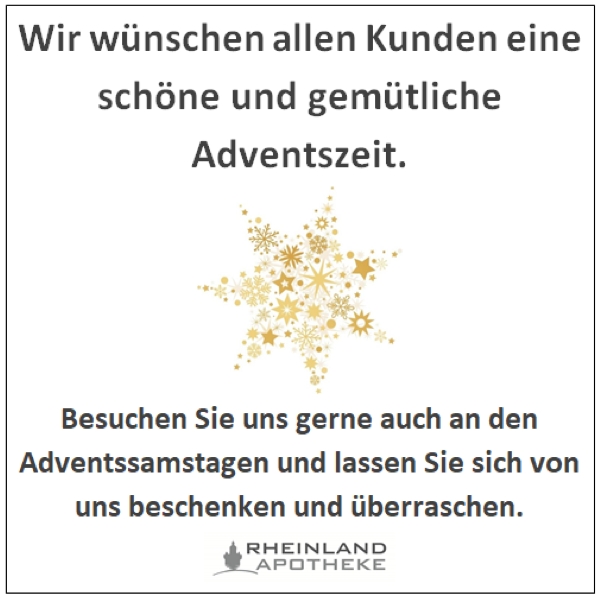 Banner Vorweihnachtswünsche der Rheinland Apotheke